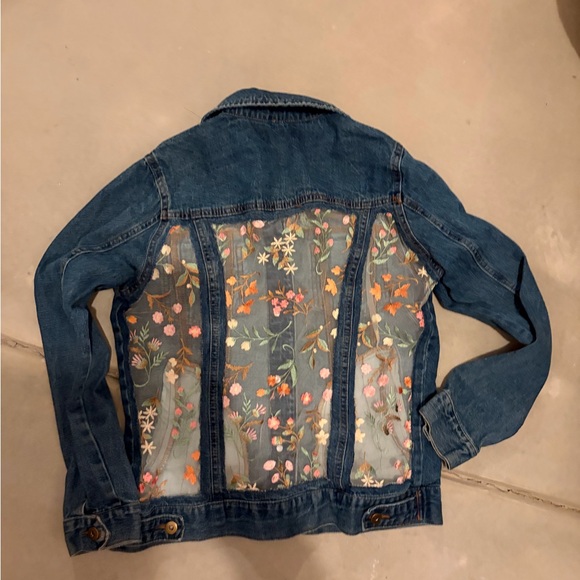 Forever 21 Jackets & Blazers - Handmade/upcycled floral embroidered/panel denim jacket